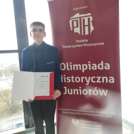 Sukces Jakuba Długosza z klasy 7b w V Ogólnopolskiej Olimpiadzie Historycznej  Juniorów w Poznaniu!!!